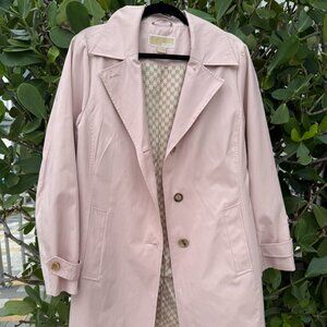 Michael Kors Trench Coat - Size Large - Pink Single Classic Single Breasted